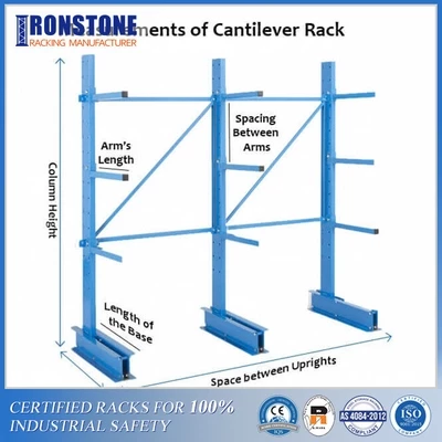 Industrial Customized Anti-Rust Cantilever Racking System For Storing Bulky Materials